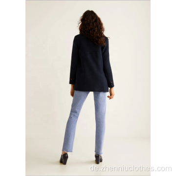 Junge Damen Regular Slim Fake Wollmantel